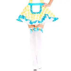 4679-WHT-TURQ Satin Bow with Bear Thigh High Stockings, White & Turquoise