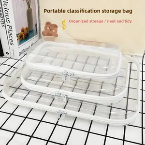 Durable Clear PET Storage Bag, Waterproof Travel Cosmetic Organizer, Home Sundry Pouch