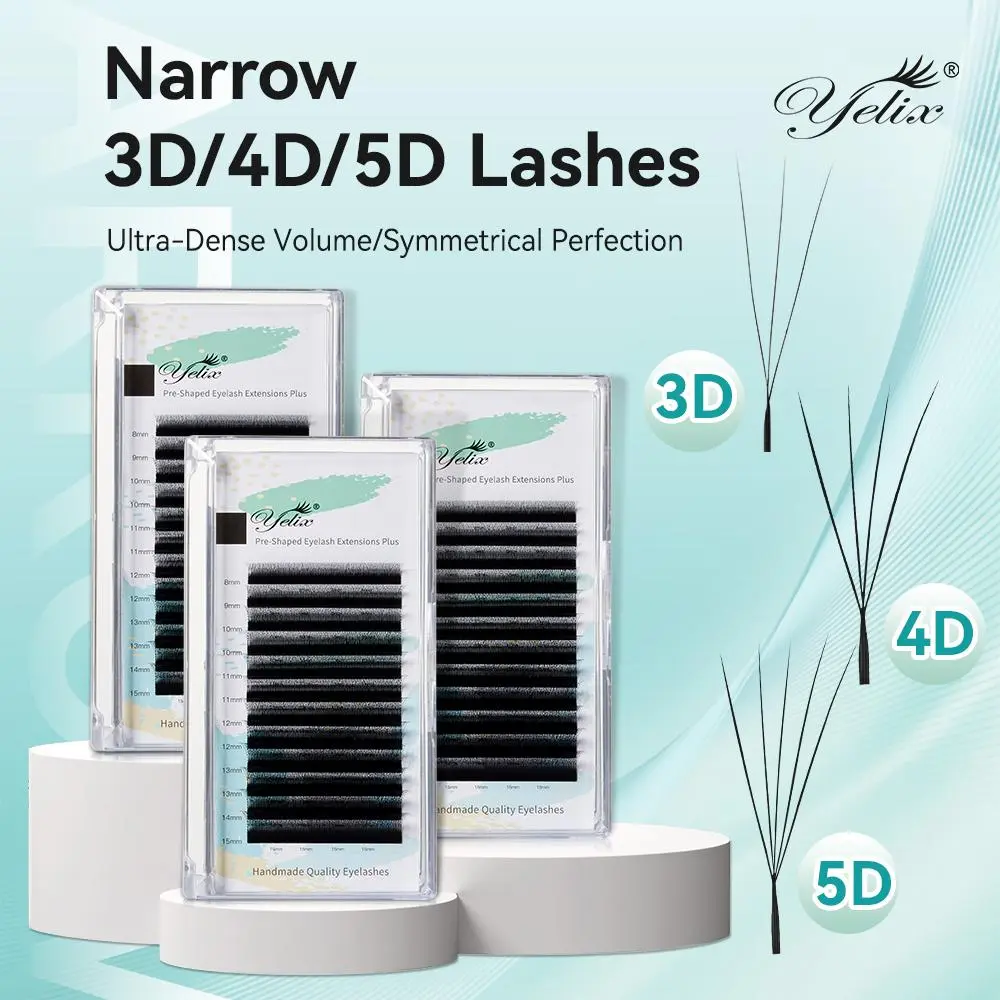 Yelix Narrow 3D 4D 5D W Shape Lashes Premade Fans Natural Soft Individual Faux Cils Smaller Spacing W Shape Eyelash Extensions 2026 New