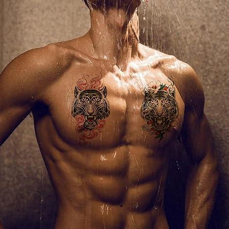 30 Sheets Large Colorful Tiger Temporary Tattoos for Men Women Realistic Tiger Temporary Tattoo Stickers for Adults 3D Fake Wolves Spider Scorpion Animals Tatoos