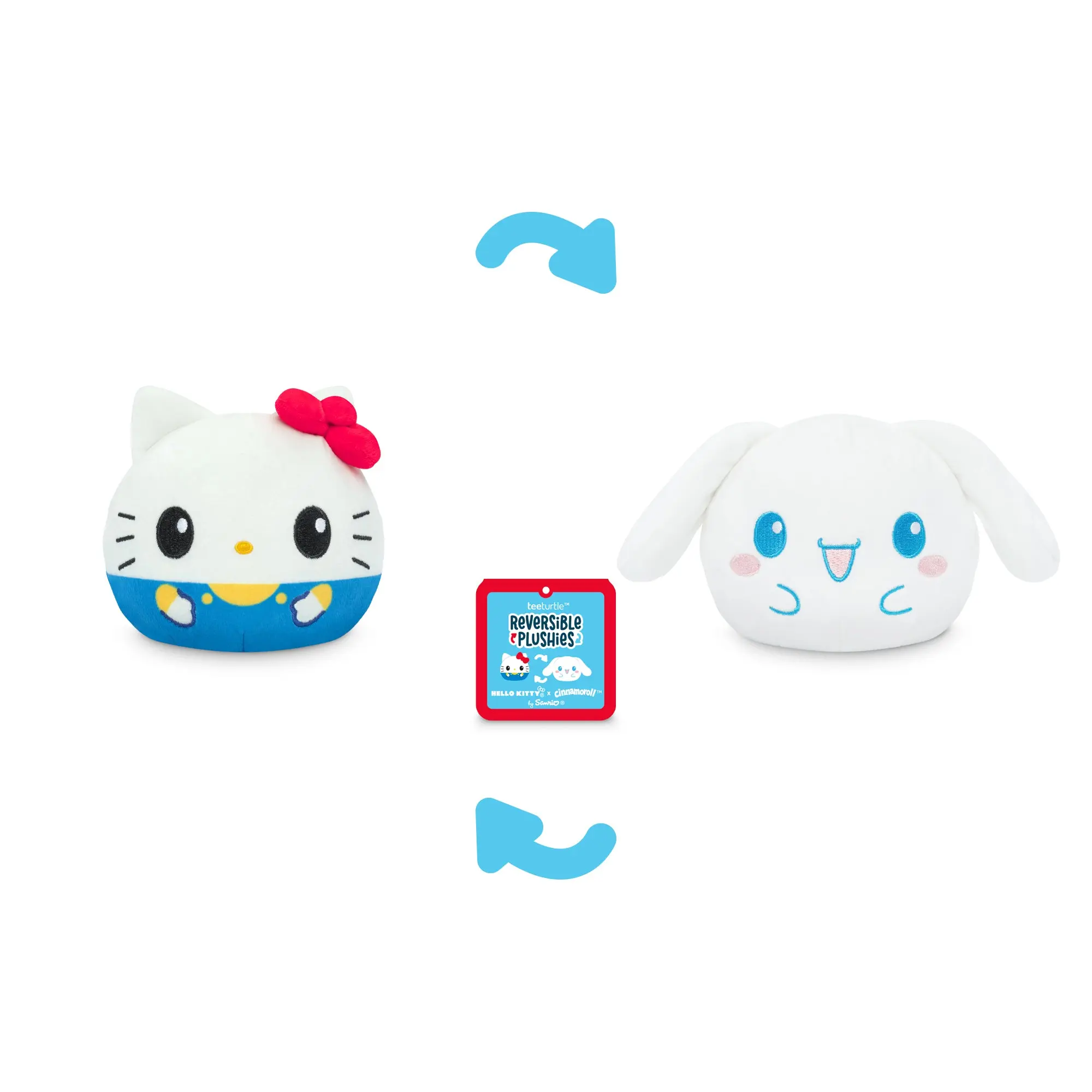 Hello Kitty & Cinnamoroll 4" Reversible Plushie, Kawaii, Teeturtle Hello Kitty & Cinnamoroll 4" Reversible Plushie, Kawaii, Teeturtle
