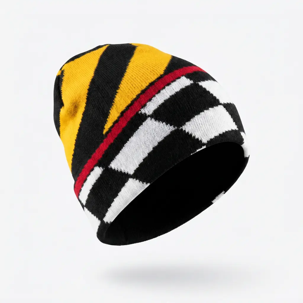 Pit Lane Racing Theme Beanie, Unisex Fit, Stylish Look, Casual Daily Wear for Everyday Use
