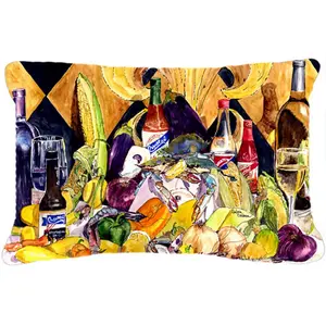 Carolines Treasures  Crystal Hot Sauce With Fleur De Lis And Wine Canvas Fabric Decorative Pillow