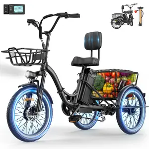 Electric Tricycle for Adults, Peak 1200W Electric Trike, Foldable Electric Bike with 468Wh Removable Battery, Step-Thru 3 Wheel Electric Bikes for Women Men, 20 Tire
