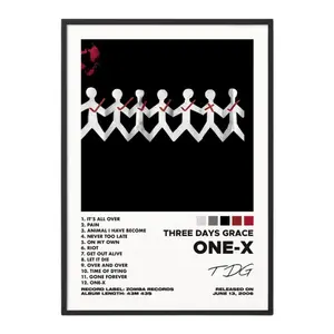 2 Color Options - One X by Three Days Grace Album  No Frame / Album Cover  / Music Gift / Music Wall Decor / Album Art / Decor Home Black and White Ace of Hearts poster Decoration Photo Print Paintings Kitchen Artistic