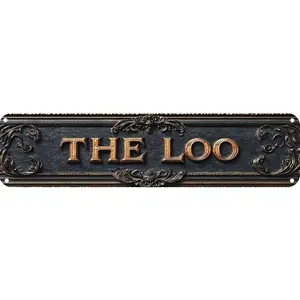 Vintage Tin The Loo Sign Retro Metal Sign for bathroom Decoration - bathroom Funny Wall Art Plaque 4x16 Inch