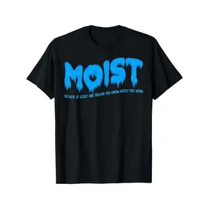 Men's "Moist" Graphic T-Shirt - Breathable Cotton, Short Sleeve, Crew Neck, Humorous Retro Design, Perfect Casual Gift for All Seasons, Humorous Clothing| Casual Tshirt| Durable Stitching, PLUS SIZE Concert Y2K Crewneck Menswear Shortsleeve Top