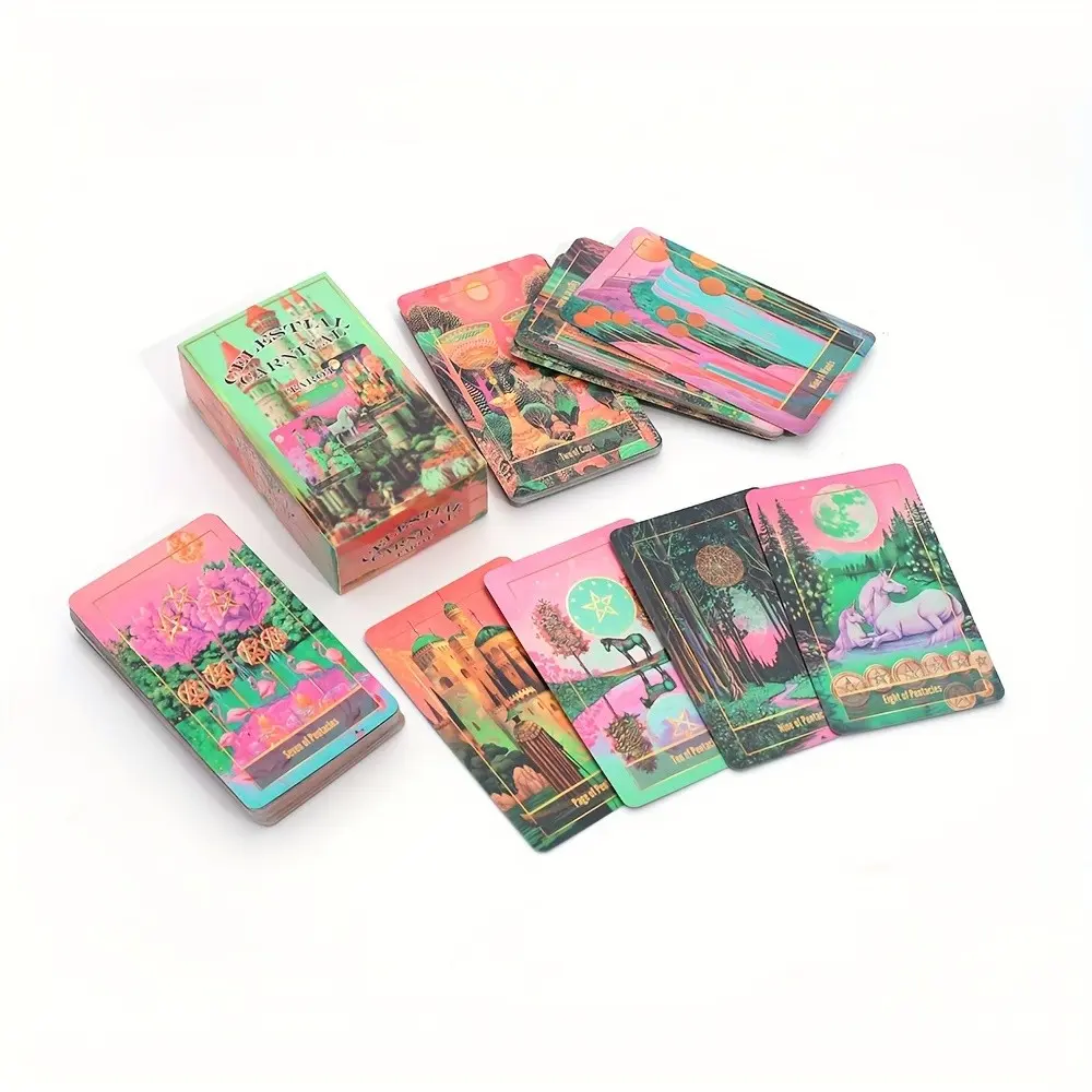 Celestial Carnival Tarot Cards, Tabletop Game Deck, Party Card Game, Unique Design, Perfect for Card Games & Entertainment, High-Quality Material, Tarot Card Decks