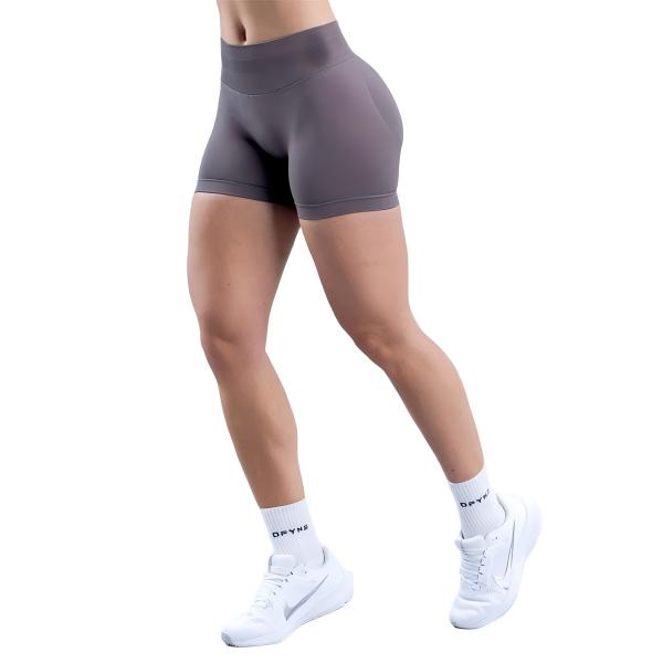 <WITH LOGO> DFYNE Women's athletic shorts - Seamless shaping design with a lift-up feature, suitable for yoga, fitness, cycling, hiking, running, sports, outdoor leisure, and other occasions