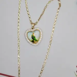 SAINT JUDE heart chain gold plated 24 inches