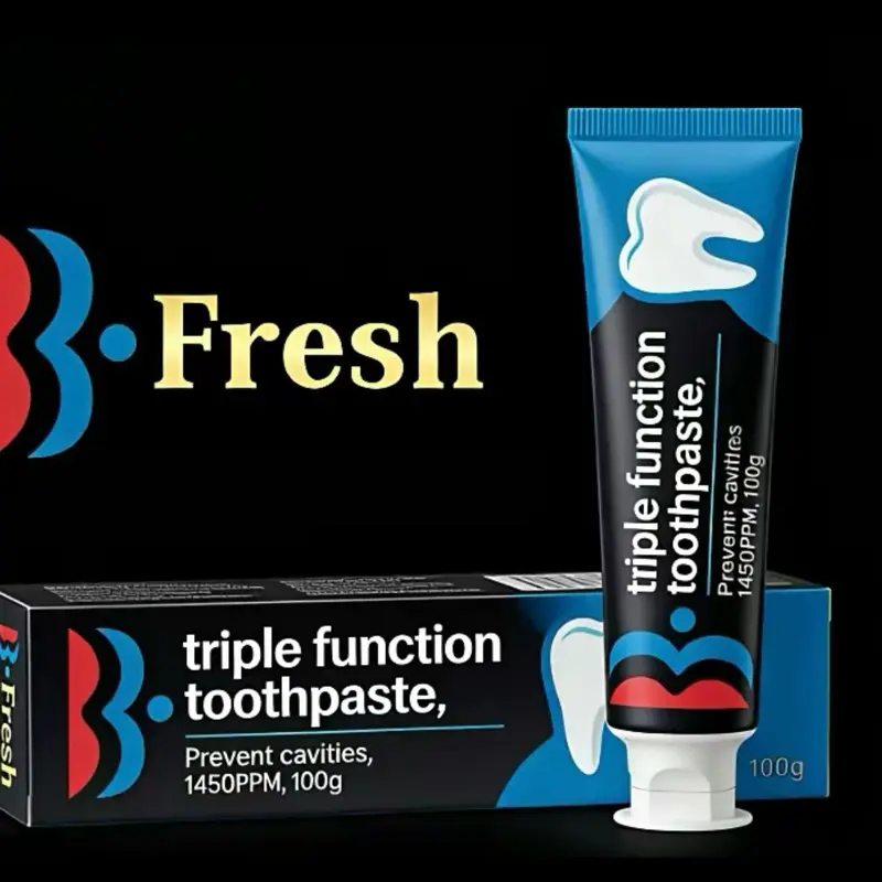 Byenblan Triple Function Toothpaste 100g - 1450PPM Fluoride for Cavities Prevention - Gentle Daily Oral Care for Strong Teeth & Fresh Breath
