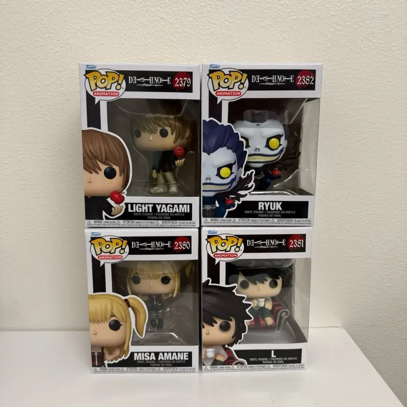 Death NoteFunko Pop! Anime Characters Including L, Misa, Light, and Ryuk