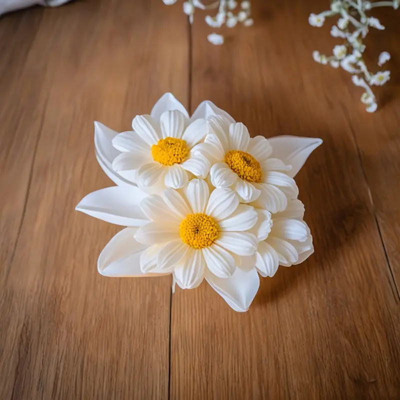 Daisy silicone mold, suitable for resin, suitable for production, with 3D petal and leaf design, suitable for making epoxy resin, candles, clay products, handmade soap, plaster, jewelry, Handmade Gifts, as well as for home decoration or gift making, Craft
