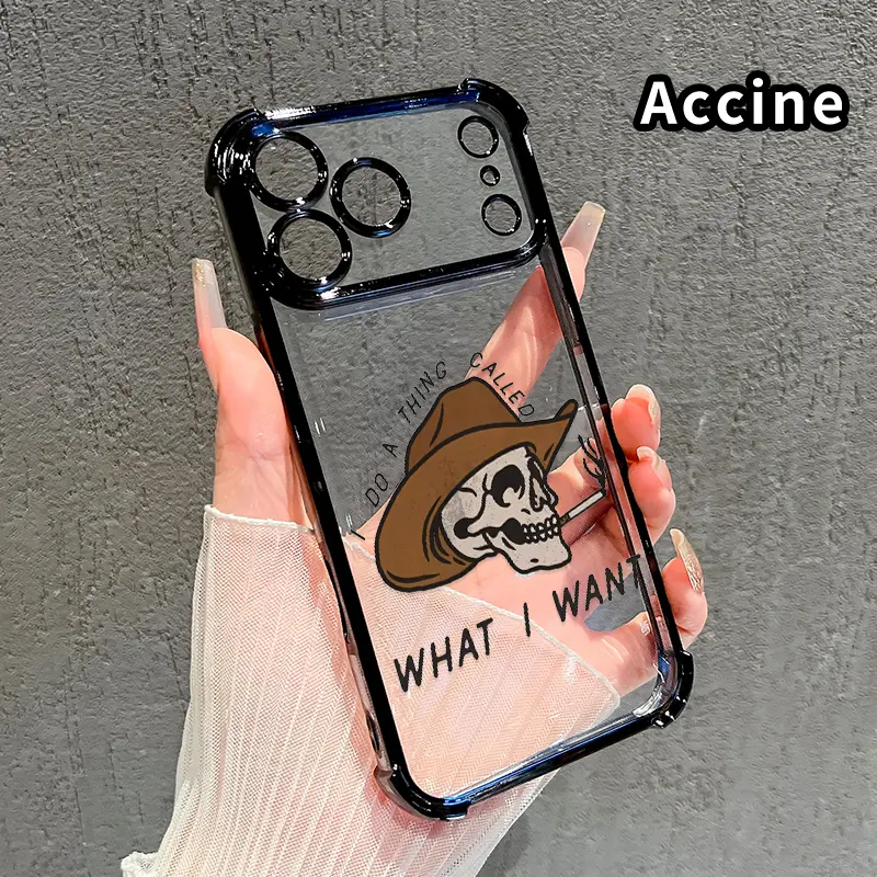 Rebel Skull Spirit Pattern Phone Case Compatible with iPhone 17 Pro Max 16 15 Plus Air 14 13 12 11 E Featuring Strengthened Four Corners Soft Back for Drop Protection