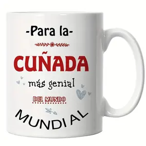 1pc Spanish-Inspired Ceramic Coffee Mug 11.1oz - Humorous Sister-in-Law Gift, Ideal for Camping, Picnics, Travel - Durable, Microwave Safe