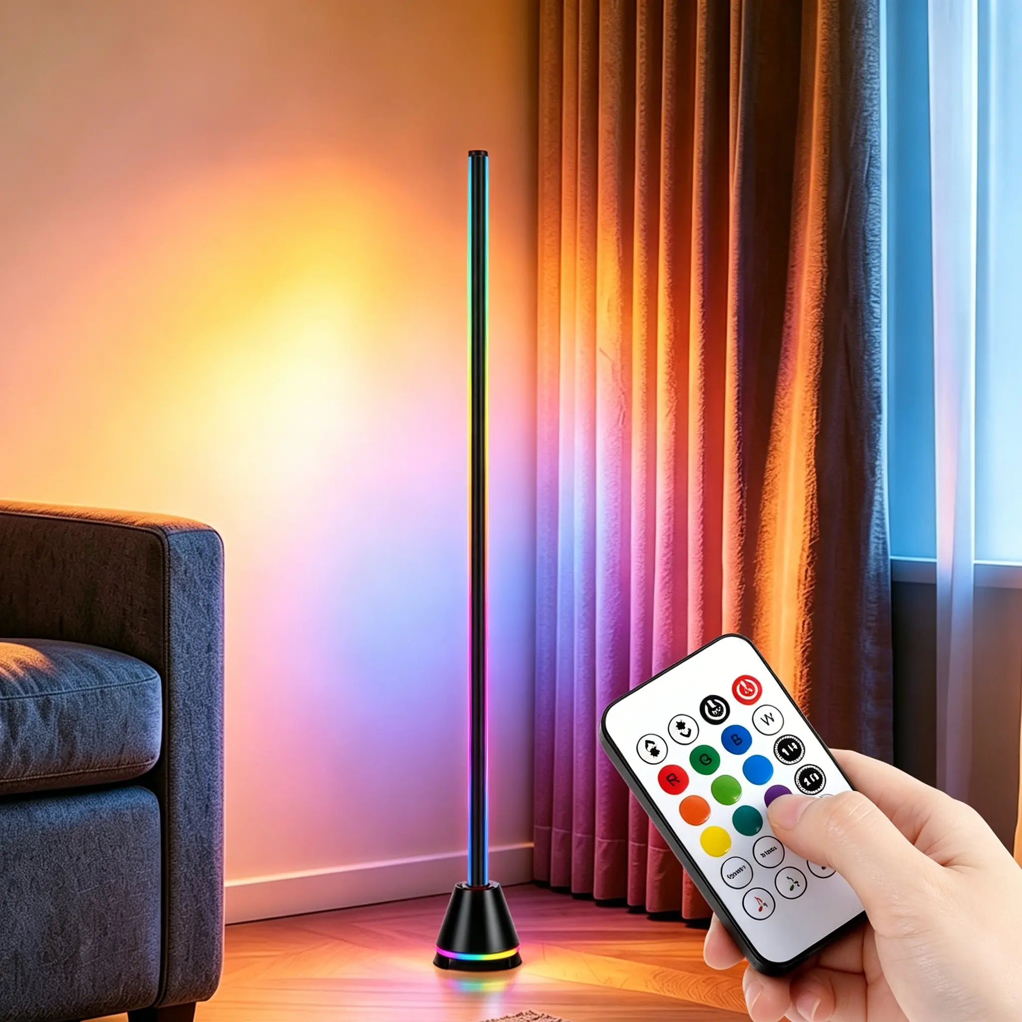 LED Floor Lamp Pro, LED Lamp with Bluetooth Speaker, Standing Lamp, Bluetooth speaker Pro Max, 16 Million Colors, Music Sync, LED Ambient Lighting, Floor Lamp for Bedroom, Living Room