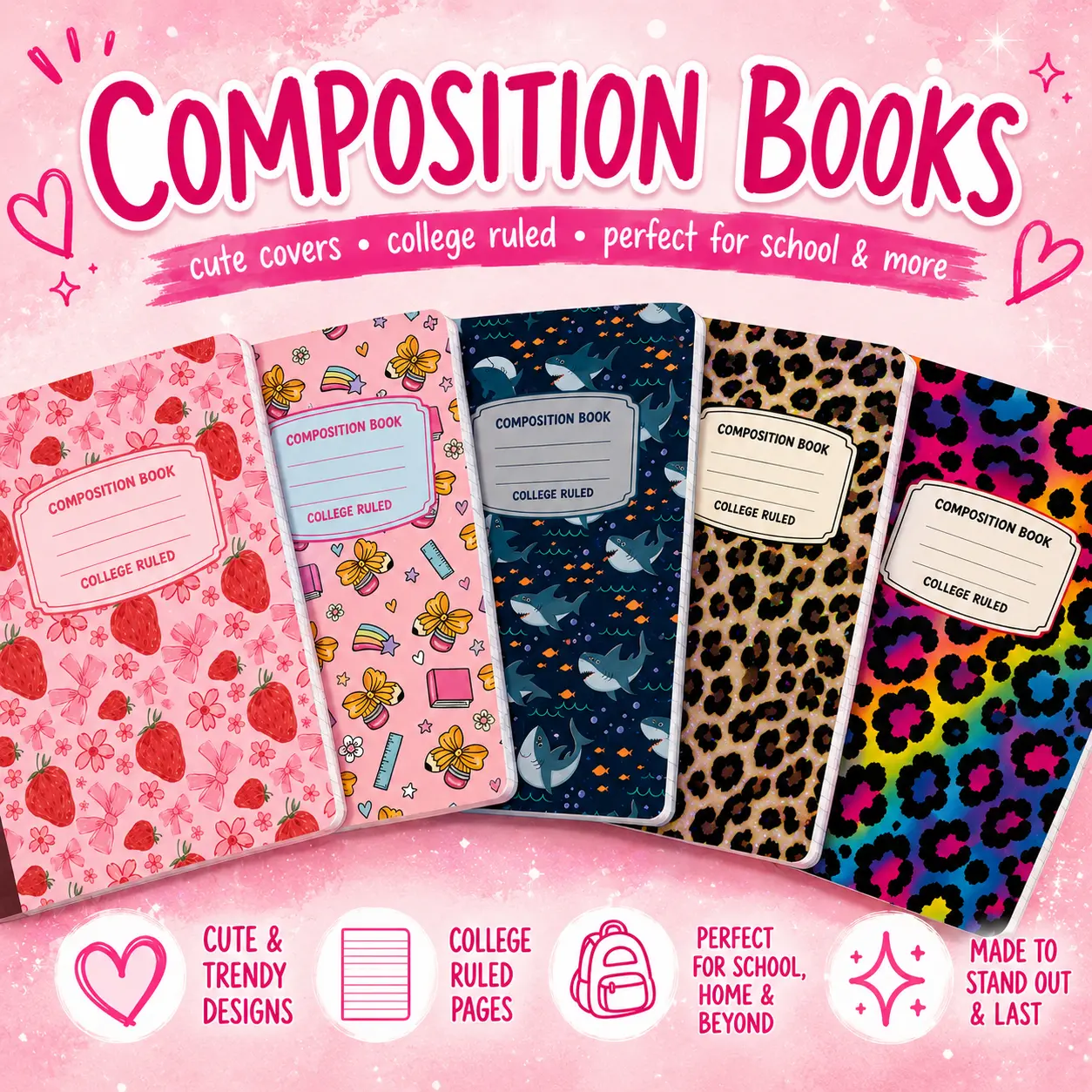 Composition Notebook with Decorative Cover, TikTok Live Claim
