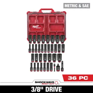 Milwaukee 49-66-6805 36PC SHOCKWAVE Impact Duty Socket 3/8” Drive Set