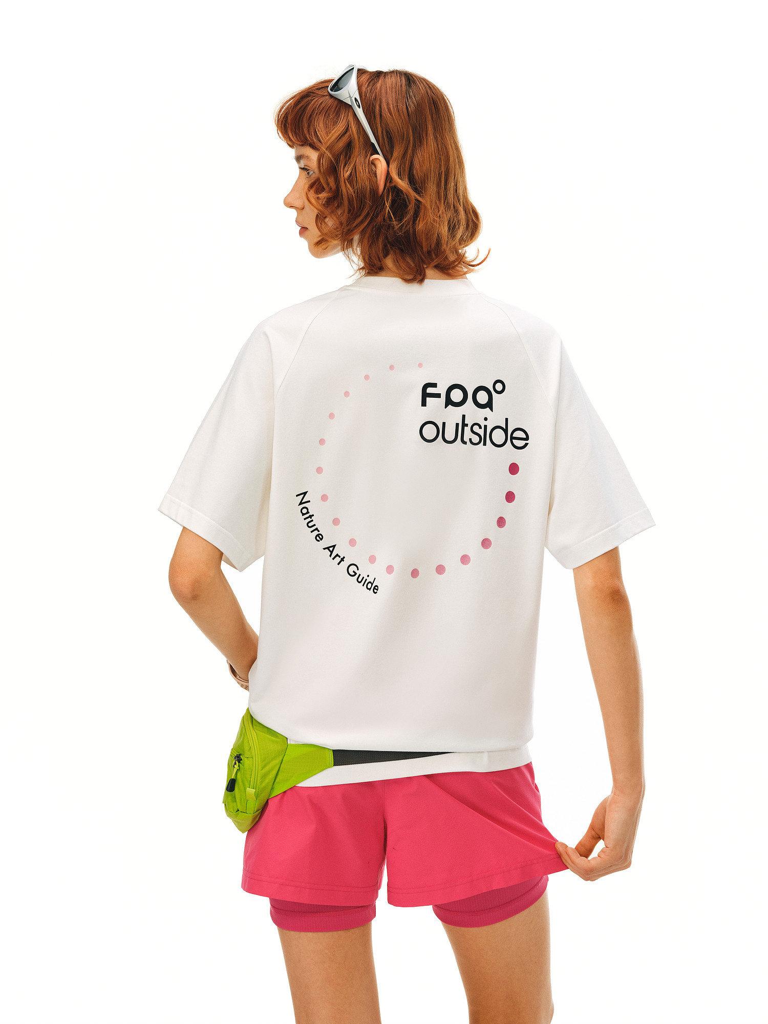 FPA polka dot slogan sports T-shirt — crew neck, summer outdoor casual couples tee in black and white