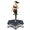 HXD-ERGO Folding Fitness Trampoline for Adults - 42/48 in, Adjustable Handlebar, Round/Octagonal Options, Unmatched 460 lbs Capacity, Indoor Home Workout Exercise & Gym Equipment Fitness Foldable Trampoline,Mini Trampoline