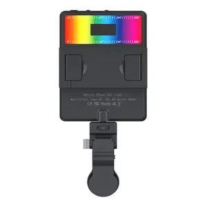 RGB, 360° Full Color Portable Photography Lighting with Clip, Rechargeable CRI 95+ 2500-9000K Dimmable Panel Lamp, Camera Studio Light
