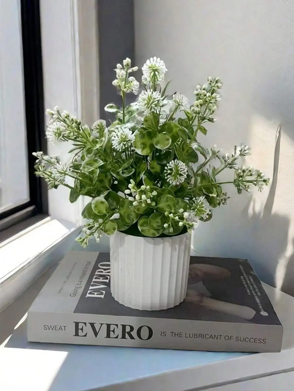 Artificial Potted Plant | Faux Greenery Home Decor | Mini Landscape Ornament for Room Desk & Shelf Valentine's Day Birthday Graduation Gift