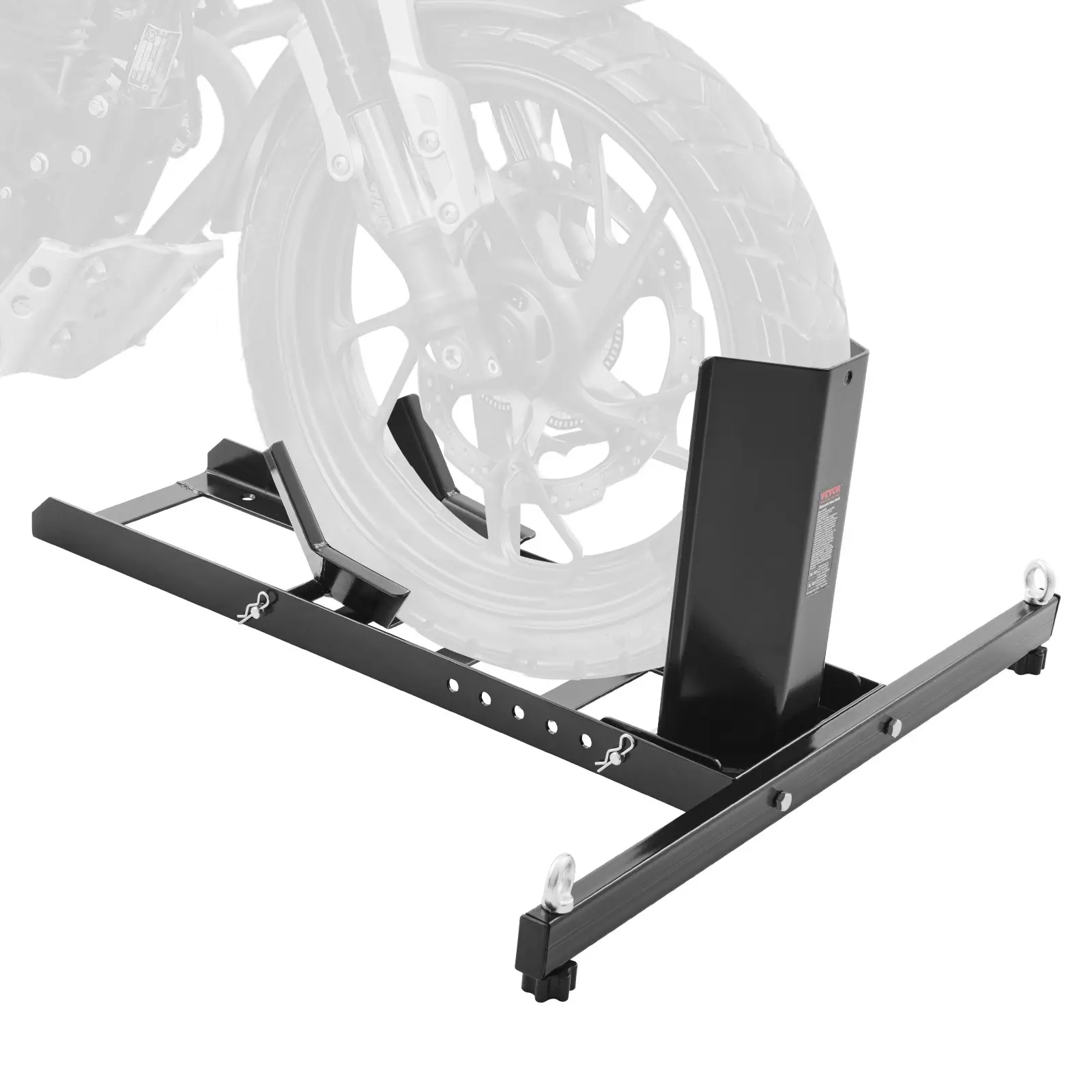 VEVOR Motorcycle Wheel Chock Upright, 1800 lbs Capacity, Heavy-duty Steel Motorcycle Front Wheel Stand with 6 Adjustable Holes, For 15-22 Off-Road Motorcycles, Standard Motorcycles