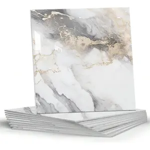 10 sheets marble peel and stick backsplash tile 12x12 waterproof pvc self adhesive tile shower wall panels for bathroom kitchen living room gold grey
