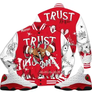Retro 13 Chicago Varsity Jacket, Chicago 13s Outfits, Tattoo Trust No One Unisex, Unisex Baseball Jacket, Varsity Style Sport Coat, Casual Street Fashion