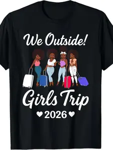 Unisex Travel Group Vacation T-Shirt 2026, Summer Short Sleeve, Printed Round Neck, Loose Fit, Casual Style, Adult Size