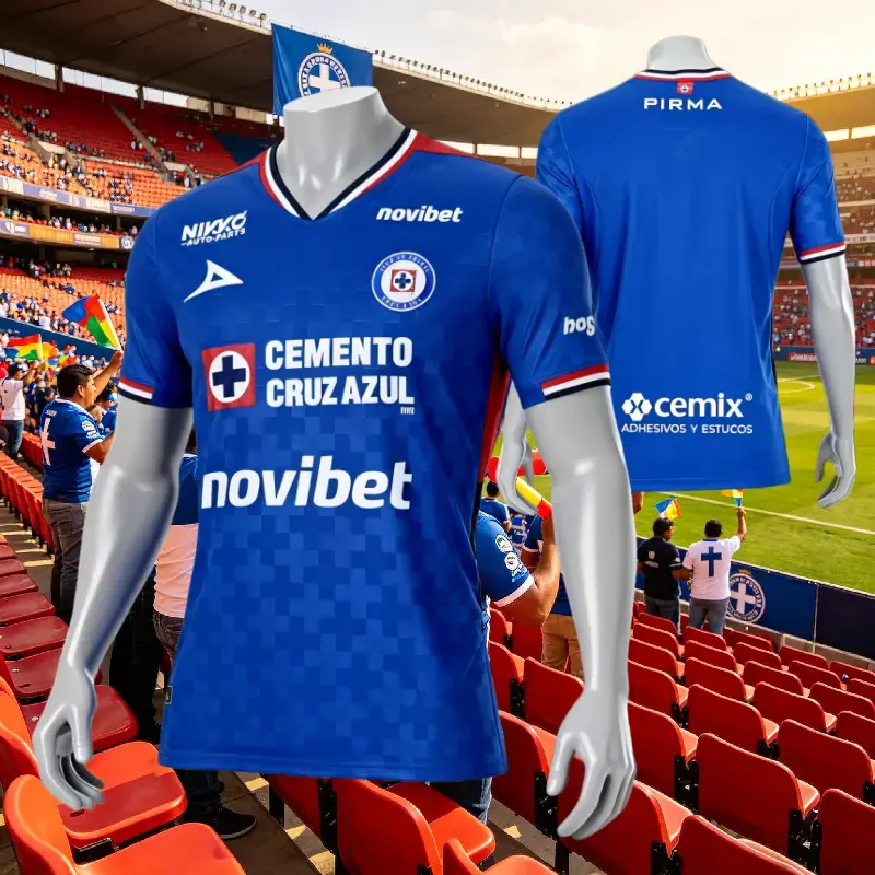Cruz Azul Home Soccer Jersey 2025/26, Blue Football Shirt, Quick-Dry Breathable Match Jersey, Liga MX Fan Apparel, Short Sleeve Sports Top for Men & Women