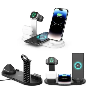 5 in 1 15W Max Wireless charger, Type-c Fast charging Stand, Desktop charger for iphone 14 13 12 11 Pro Max Samsung Xiaomi Watch AirPods
