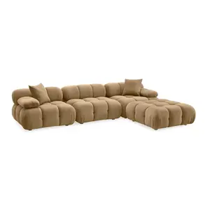 Calliope 4-piece Cafe Au Lait Performance Velvet Modular Sectional Calliope 4-piece Cafe Au Lait Performance Velvet Modular Sectional