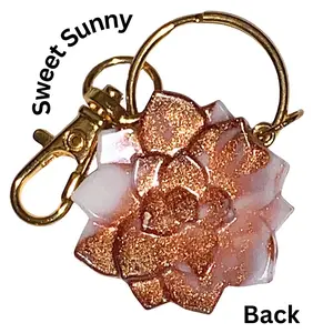 Golden Glitter Backs Collection“Sweet Sunny” - NFC Keychain - Elevate Your Business with NFC Technology