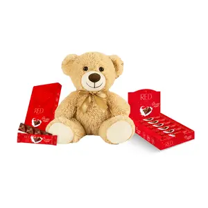 RED Delight Grab N Go Chocolate Bars With A Plush Teddy Bear