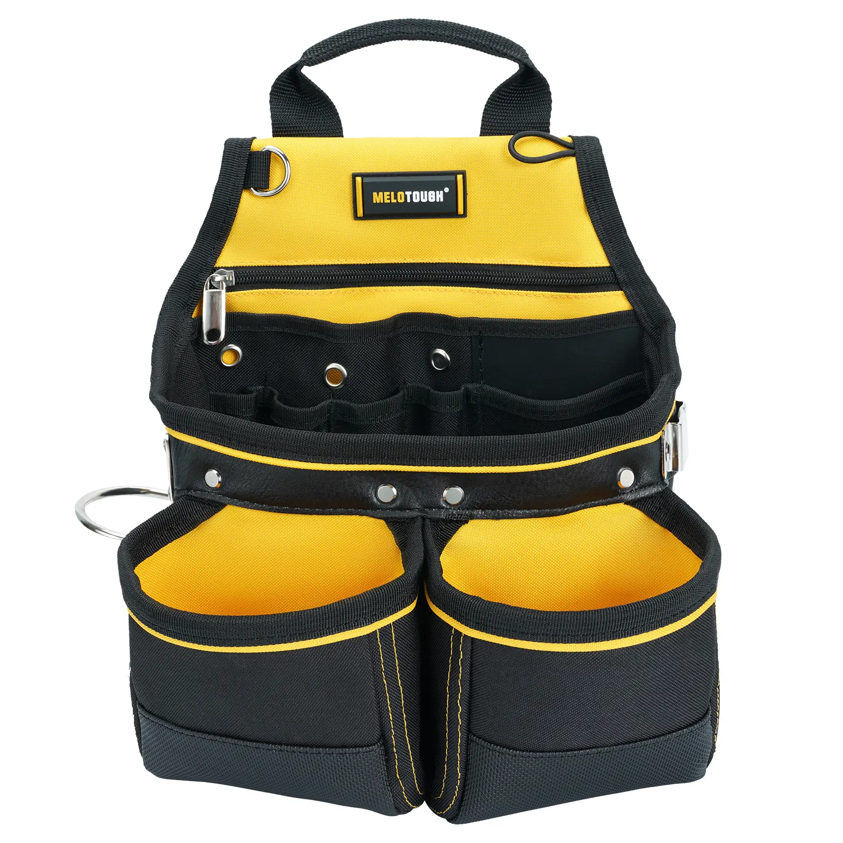 MELOTOUGH Carpenter Tool Pouch with 10 Pockets,Framer Belt Bag,Tool Belt Pouch with Hammer Holder for Roofers,Plumbers,Constructors,Handyman,Electrician electrician tool small tool tool  vest multi-functional tool hammer holder