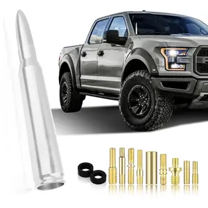 Car Antenna Replacement for Ford Dodge GMC Jeep Toyota Trucks Rugged 6061 Billet Aluminum Silver and Black Compact Durable Easy Install Car Accessories