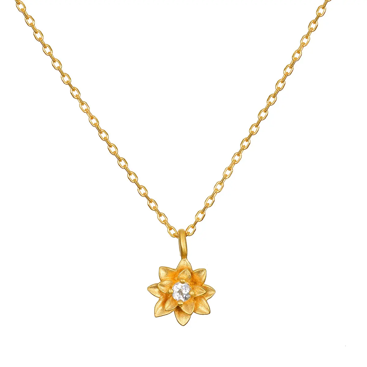 Soul Renew Gold Plated Lotus Pendant Necklace with Gold Chain, Daily Wear Fashion Costume Jewelry Necklace, Daily Wear Necklace, Gold Plated Necklace