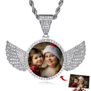 [ICE HUE]18K Gold Vacuum Plated Copper with 5A+ Sri Lanka Zircon Personalized Photo Design Pendant With Necklace Miami Italy Mexico & Micro Inspired for Women & Men Luxury Jewelry,Daily Wear,Casual Fashion,Gift Idea,Chicano,Classic,Hip Hop,Simple,Sporty