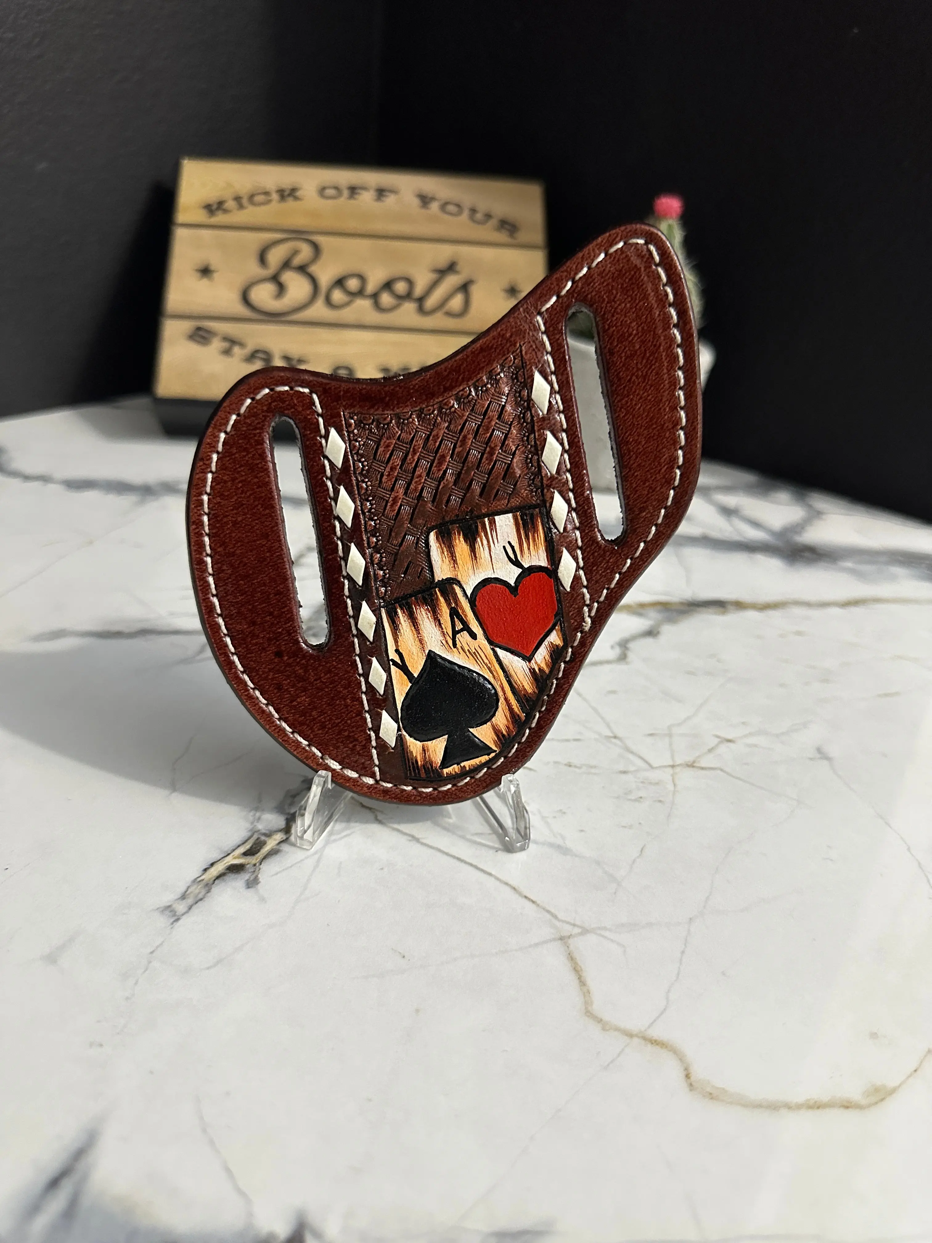Ace Heart Leather Tooled K-Sheath Ace Heart Leather Tooled K-Sheath