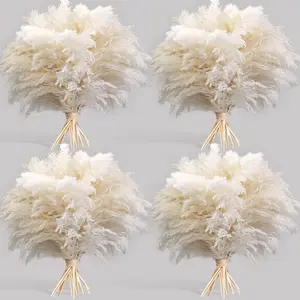 40PCS White Pampas Grass for Home Decor - Elegant Boho Decor - Premium Quality Pampas Grass Stems - Perfect for House, Nursery, Western, Wedding, Table, and Bohemian Decor
