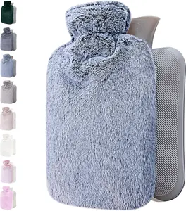 Qomfor Hot Water Bottle with Faux Fur Cover 1.8L - Soft Premium Cover Hot Water Bag for Cozy Nights and Bed Warming - Durable Leak Proof Design - Multiple Color Options