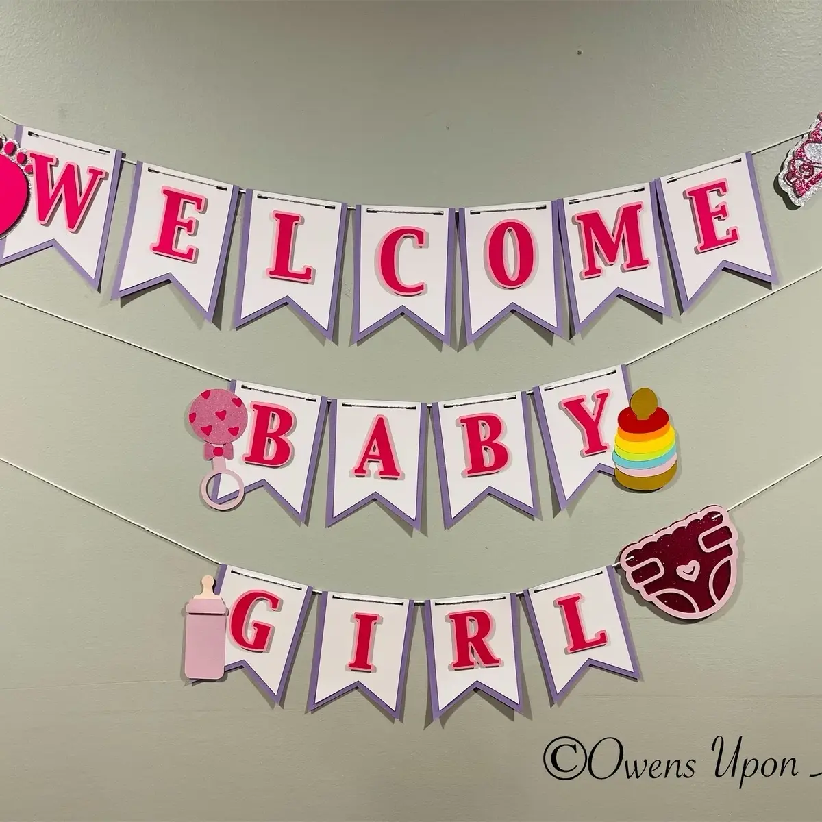 Welcome Baby Banner- Baby Shower Decor-At The Hospital For Delivery Banner-Party Decor-Custom Name