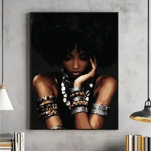 Black Woman Wall Art, Cultural Black Girl Poster, Empowering Home Decor, Unframed
