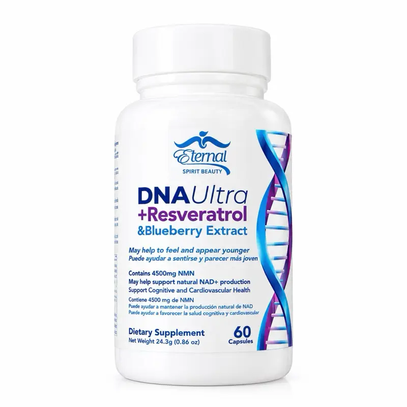 DNA Ultra NMN Dietary Supplement with Resveratrol & Blueberry Extract, 60 Capsules