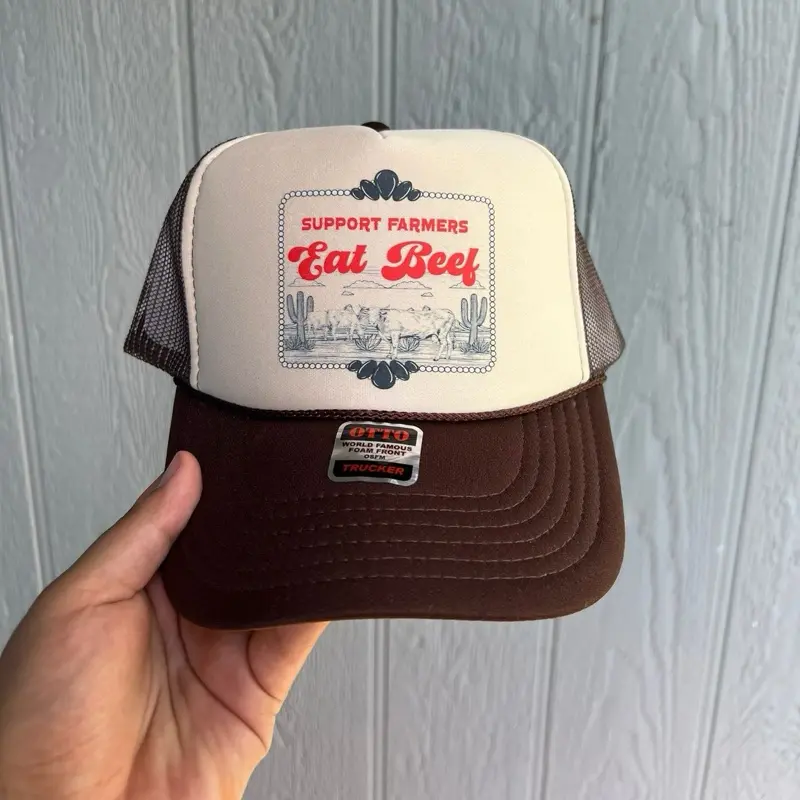 Support farmers eat beef Trucker hat Support farmers eat beef Trucker hat