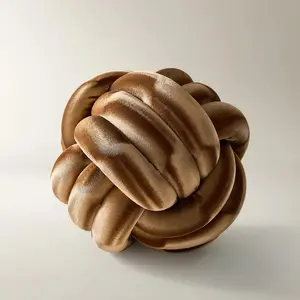 Z Gallerie Neve Velvet Knot Pillow 11.75" - Bronze Home Decorative Cushion Soft Padded Cushion Soft Cushioned Floor