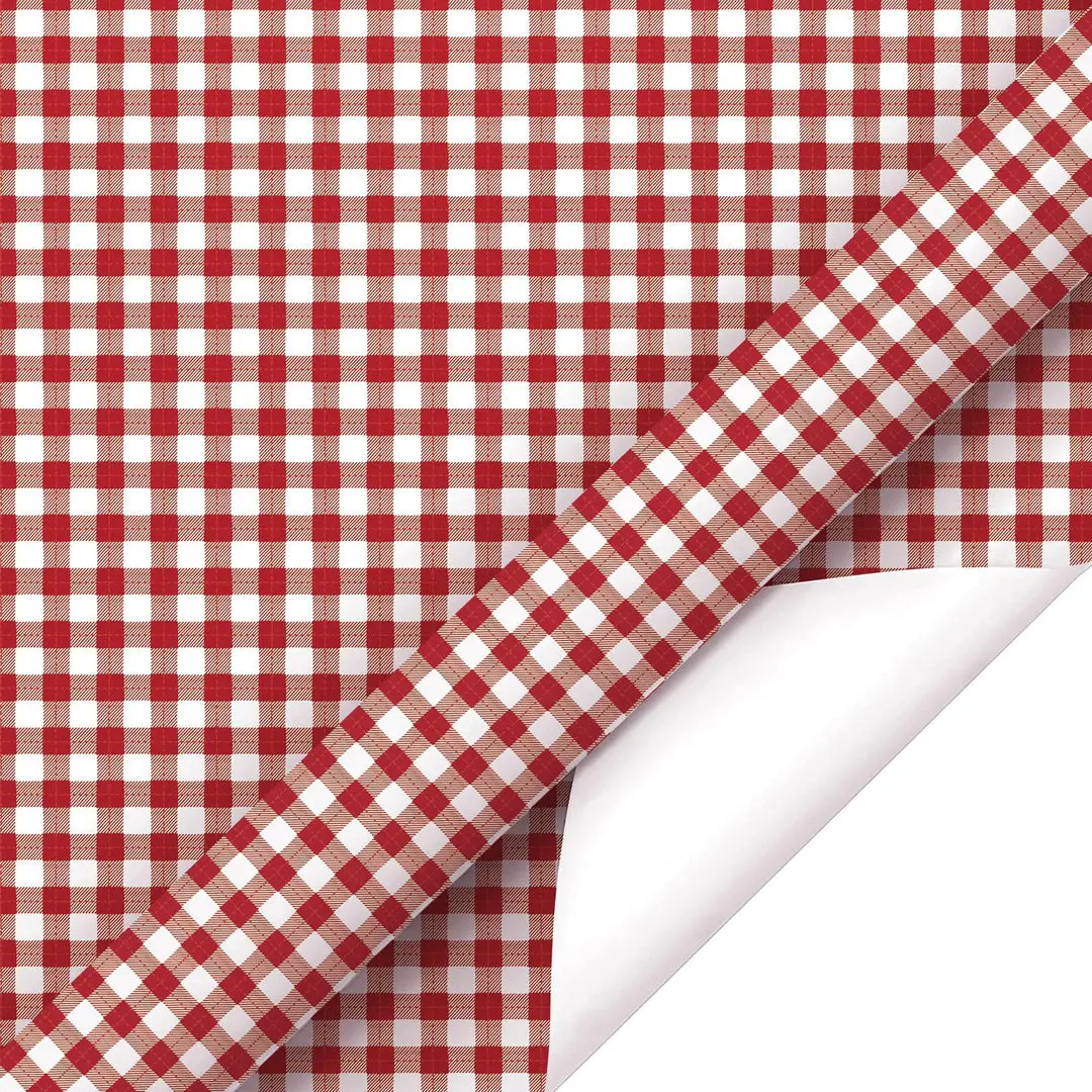 Holiday Wrapping Paper, 30in x 10ft Decorative Large Red Gingham Patterns for Gifts, Classic Gifts & Wrapping Office Stationery Supply