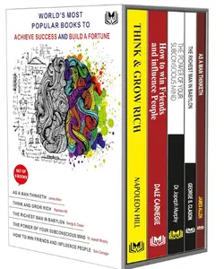 Career & Self-Help Personal Growth Books (Set of 5): Think and Grow Rich, How to Win Friends & Influence People, The Power of Your Subconscious Mind, As a Man Thinketh, The Richest Man In Babylon