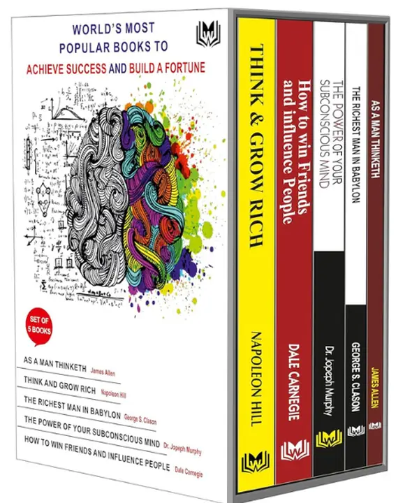 Career & Self-Help Personal Growth Books (Set of 5): Think and Grow Rich, How to Win Friends & Influence People, The Power of Your Subconscious Mind, As a Man Thinketh, The Richest Man In Babylon, Dr. Joseph Murphy, English